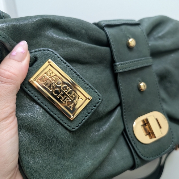 Badgley Mischka Green Leather Women's Bag - Picture 7 of 15